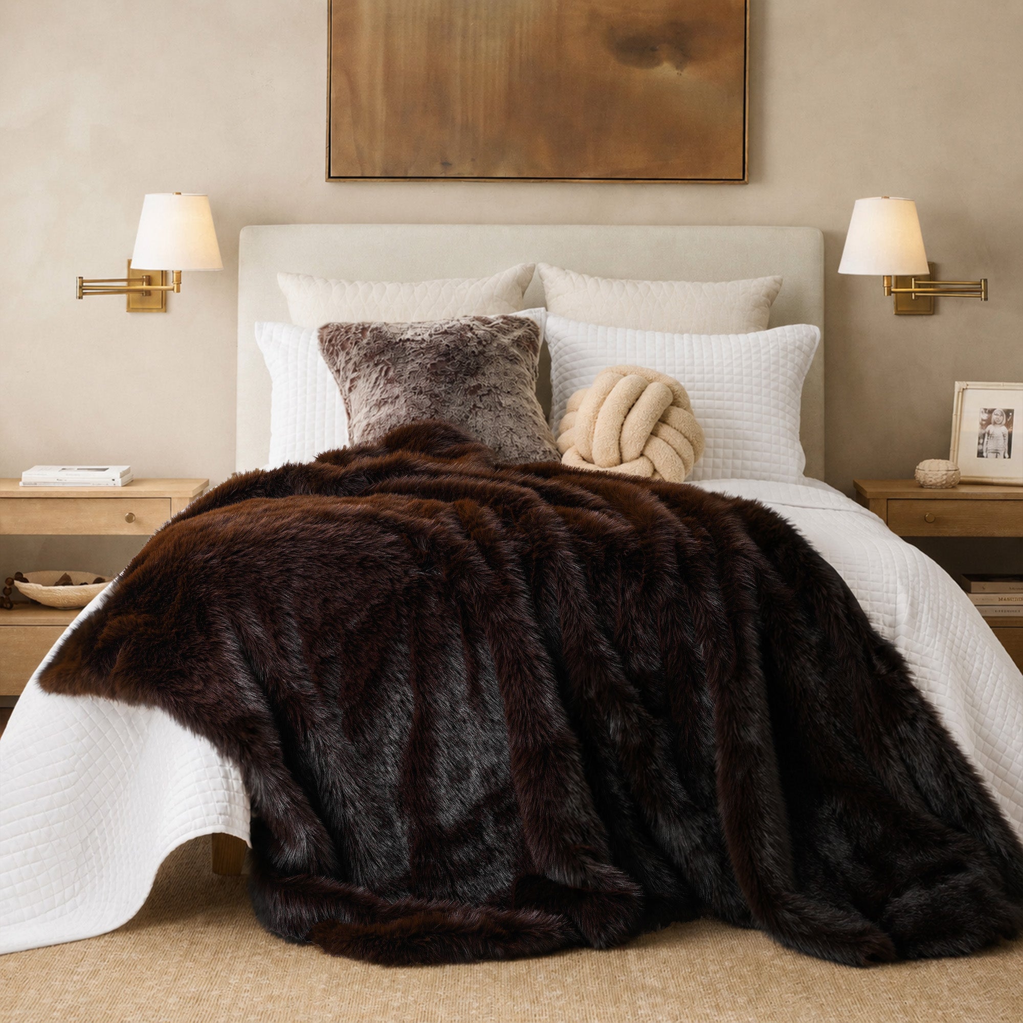 Fluffy Faux Fur Throw