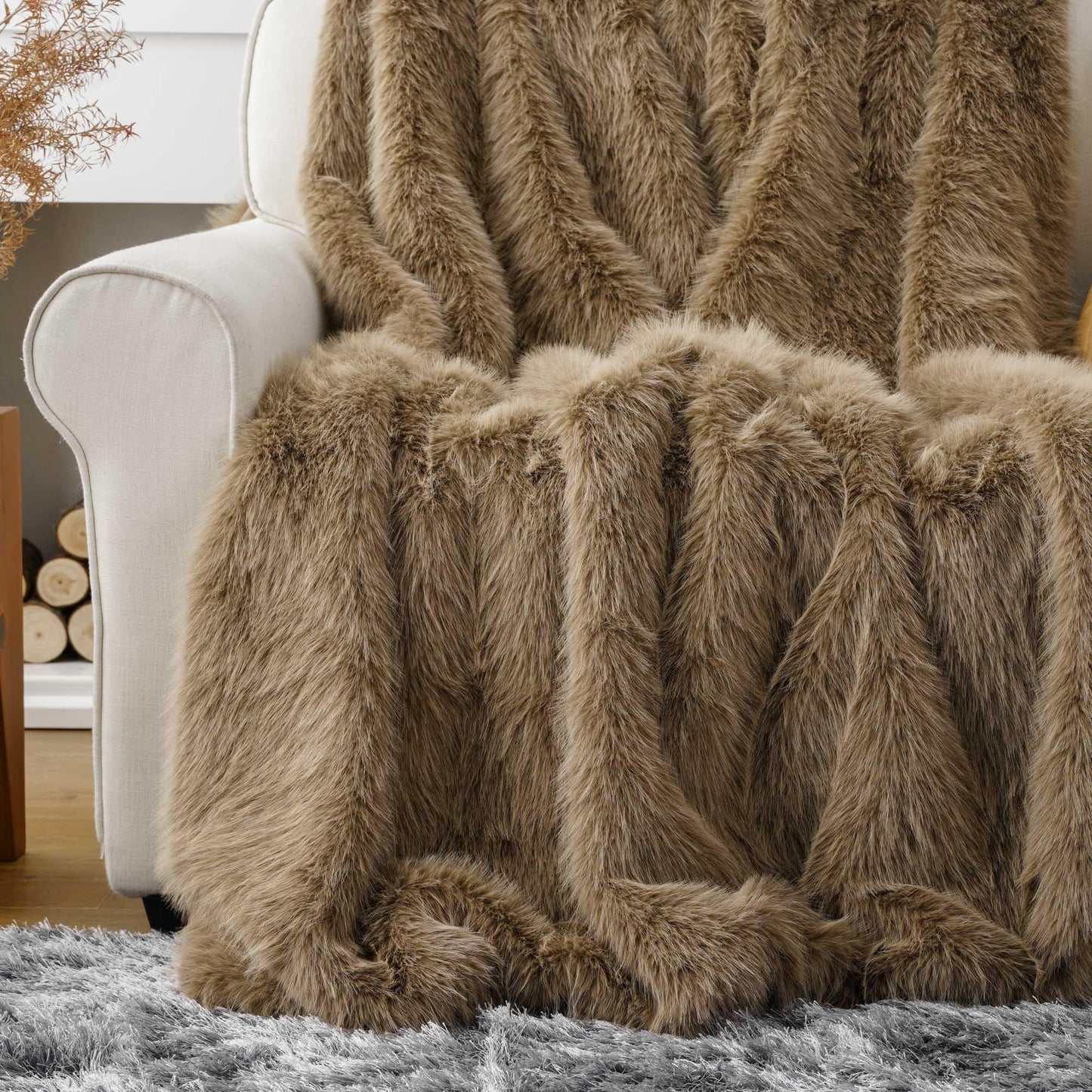 Fluffy Faux Fur Throw - BATTILO HOME