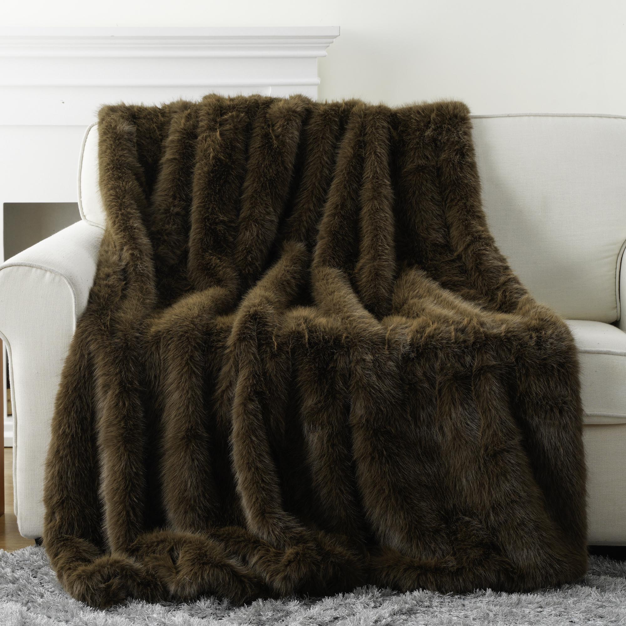 Fluffy Faux Fur Throw