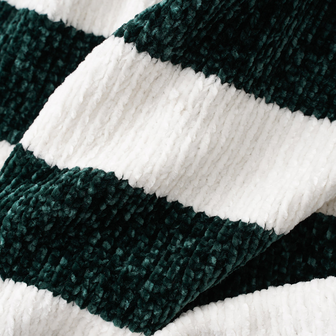 Couverture Jetée Crown Crafts Chenille Vert Kaki - 42x65 Pouces (neuve Avec étiquettes)