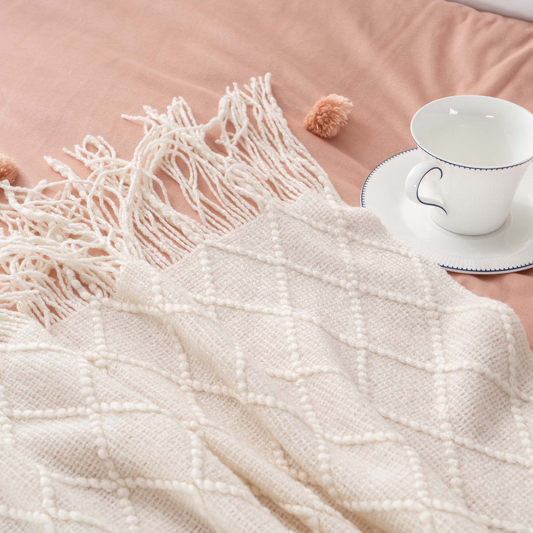 Decorative Fringe Throw Blanket