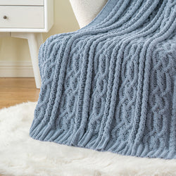 Couverture en tricot torsadé chenille