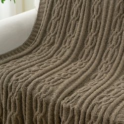 Chenille Cable Knit Throw Blanket