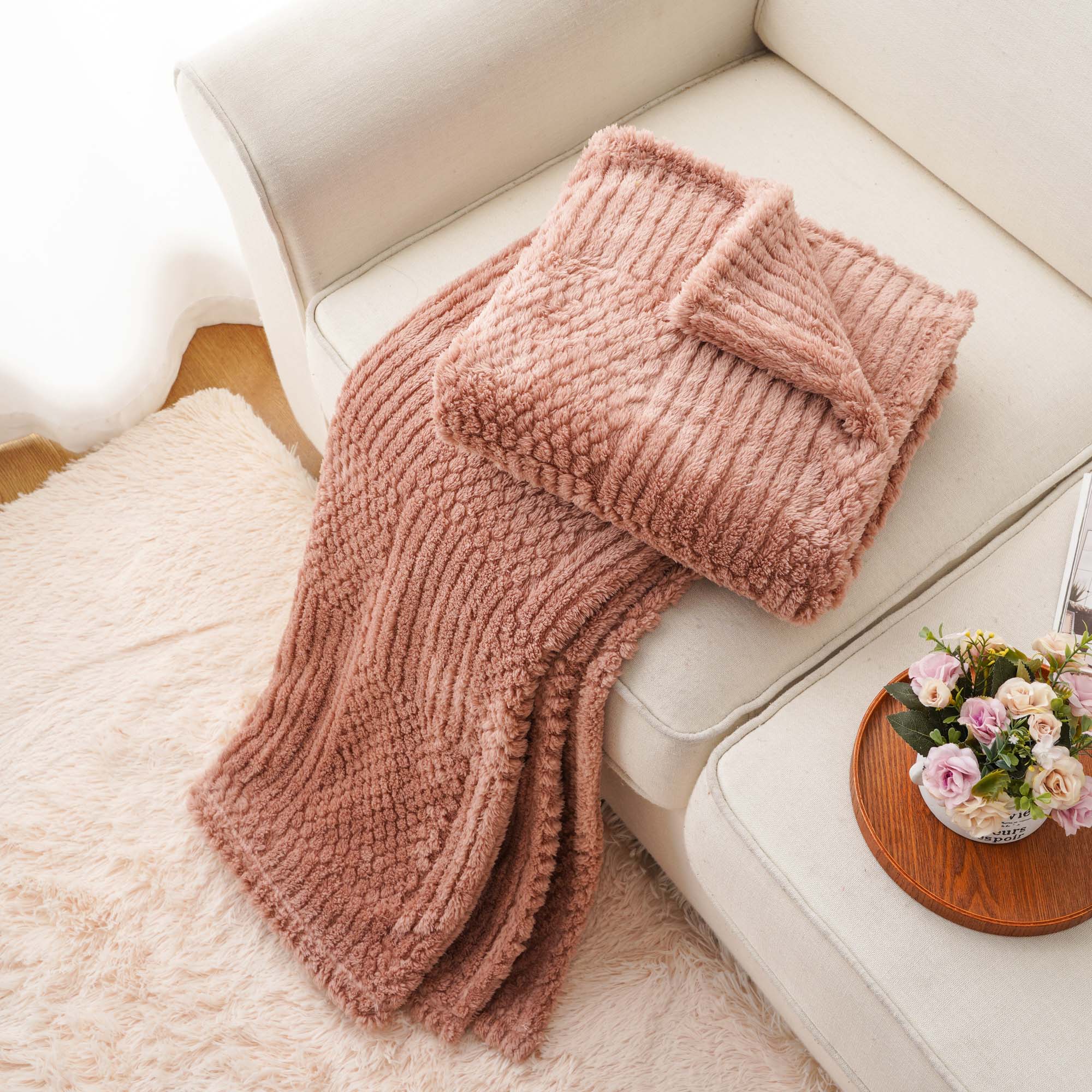 Plush Wave Throw Blanket