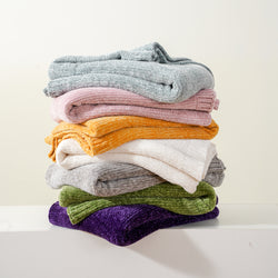 Textured Chenille Knit Throw Blanket
