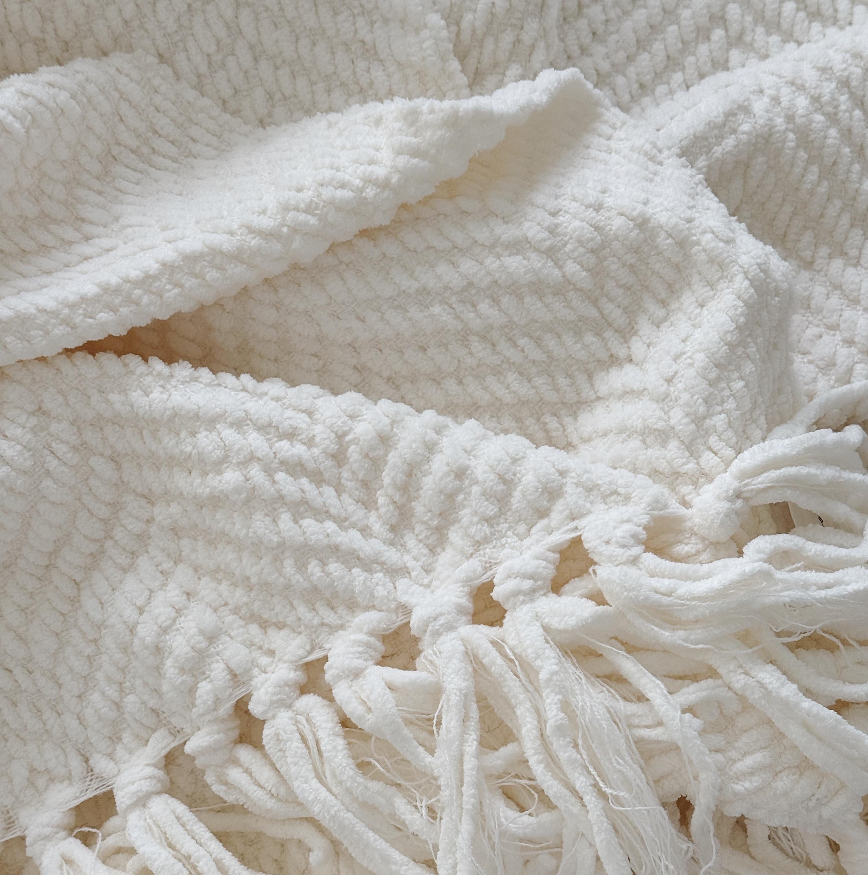 Zig-Zag Chenille Throw Blanket