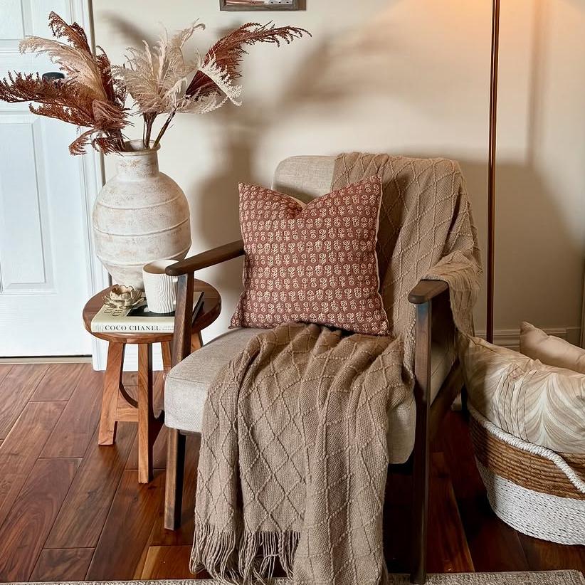 Decorative Fringe Throw Blanket