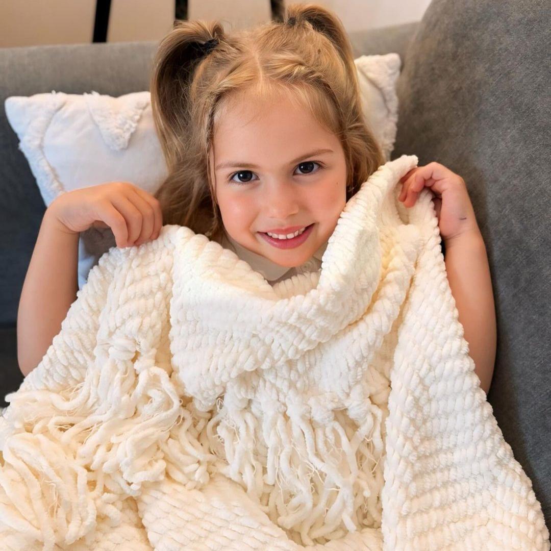 Zig-Zag Chenille Throw Blanket