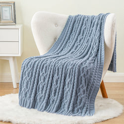 Couverture en tricot torsadé chenille