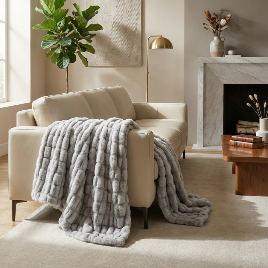 Fuzzy Faux Fur Blanket