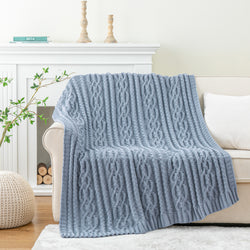Couverture en tricot torsadé chenille