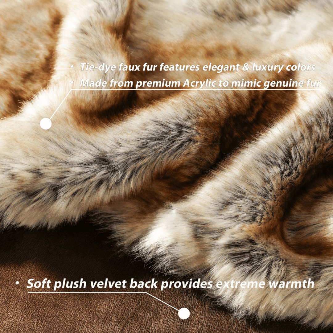 Faux Fur Ombre Blanket - BATTILO HOME