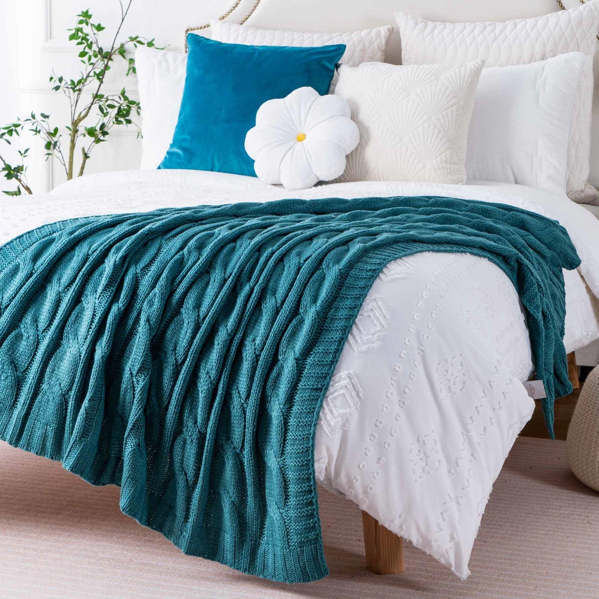 Cable Knit Throw Blanket - BATTILO HOME